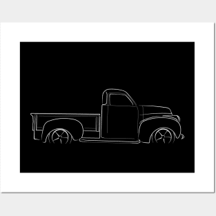 Studebaker Pickup - profile stencil, white Posters and Art
